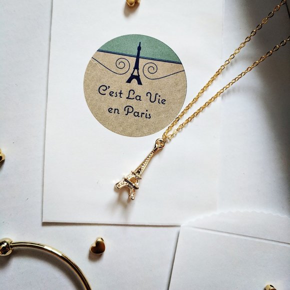 Gold Eiffel Tower Necklace - Picture 1 of 3